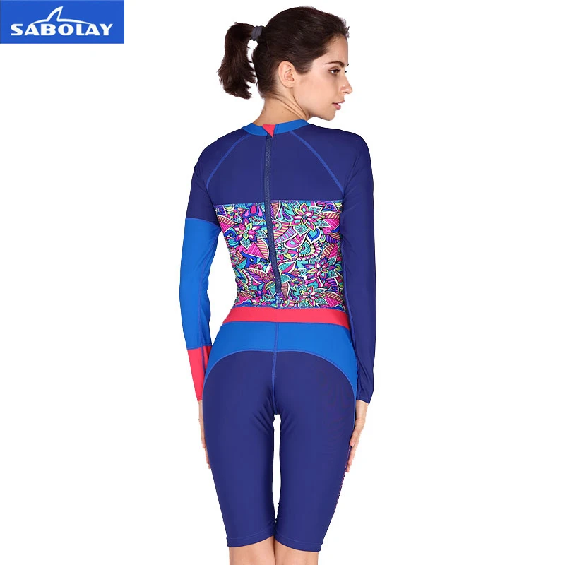 Sabolay Для женщин лайкра Rashguard Surf цельный Рубашки для мальчиков Солнцезащитный крем