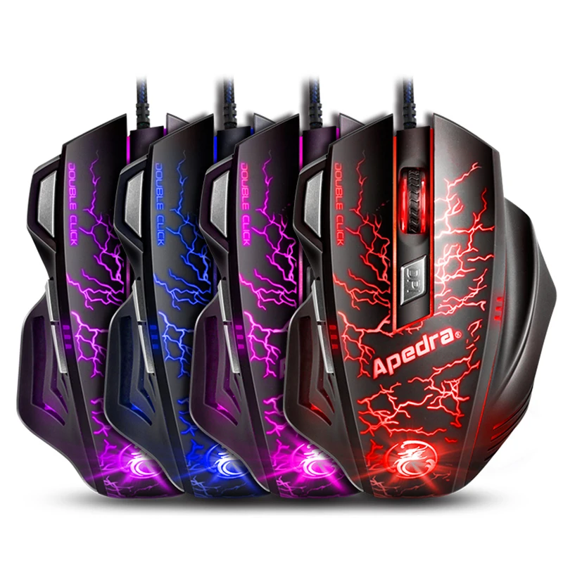 APEDRA Проводная игровая мышь USB 7 кнопок 3200DPI оптическая компьютерная геймерские