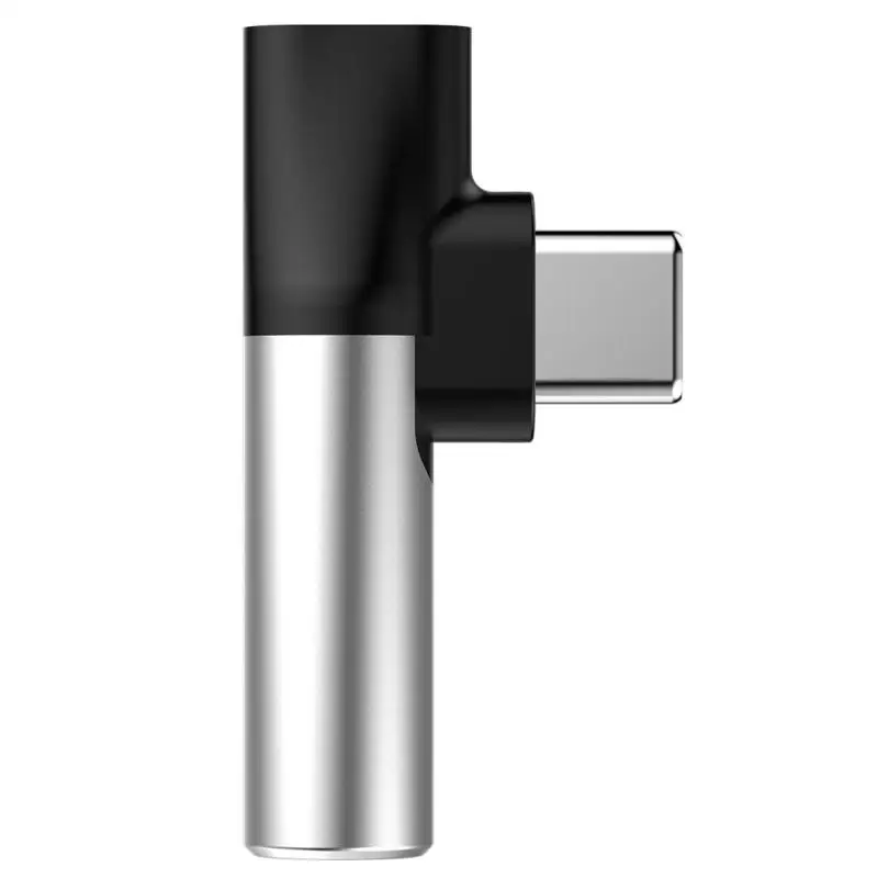 Серебристый Baseus usb type C папа-type C Мама+ 3,5 мм разъем адаптер type-C для зарядки наушников Конвертер Разъем для мобильного телефона - Цвет: Серебристый