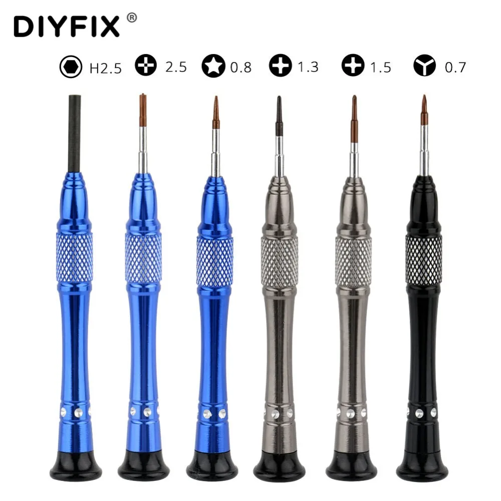Набор прецизионных магнитных отверток DIYFIX 6 в 1 для iPhone 7 7Plus Y образная