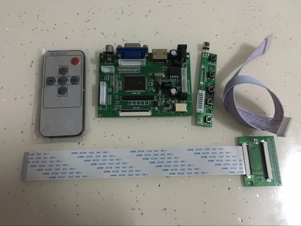 Комплект контроллера платы для ЖК-дисплея с аудио+ HDMI+ VGA+ 2AV 60pin 800*480 для панели HSD062IDW1 HSD080IDW1 HSD070IDW1