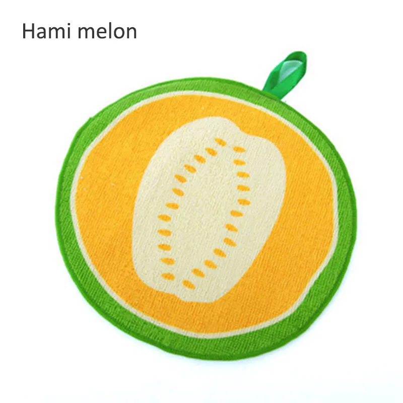 hami melon Экологически чистое мягкое Коралловое бархатное полотенце с животными из мультфильмов, можно повесить на кухню - Цвет: hami melon