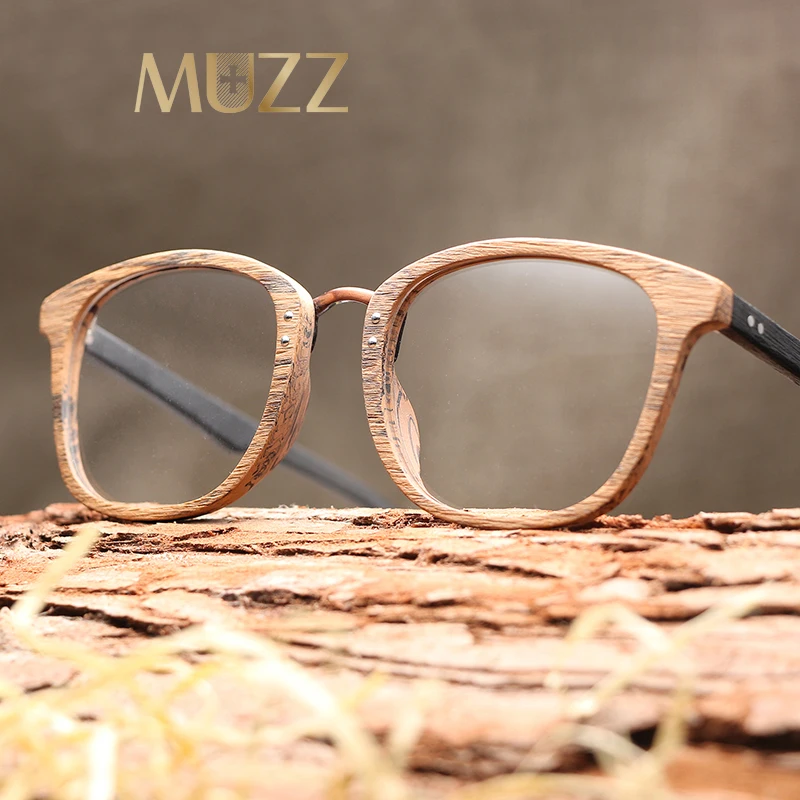 Новые Брендовые очки MUZZ с прозрачными линзами ацетатная деревянная мужская