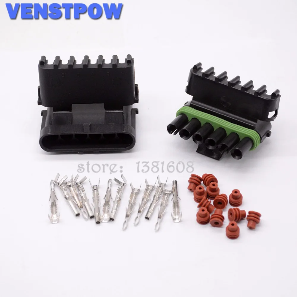 10 sets Female Male Weather Pack 1/2/3/4/6Pin Automobile Connector Plug Sealed Wiring Connectors Kit 18-14 GA | Автомобили и