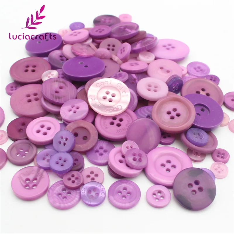 Lucia crafts 50 г/лот мульти параметр круглые полимерные пуговицы материалы для одежды DIY Швейные аксессуары ручной работы 2/4 отверстия E0402