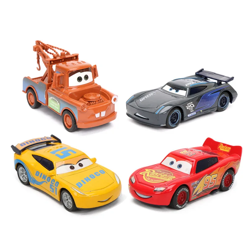 4 шт. 9 см оттягивающаяся машина Disney Pixar Cars 3 Lightning McQueen Mater Black Storm Ramirez 1:55 литье под
