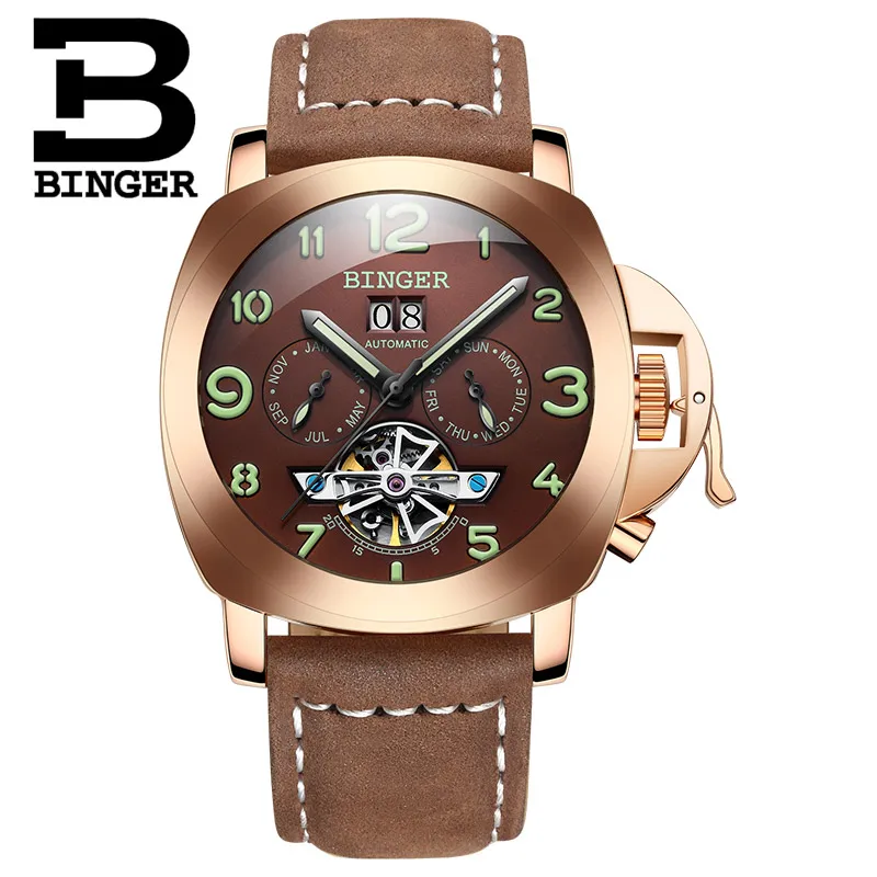 Швейцарские роскошные мужские часы фирменные бингера многофункциональные
