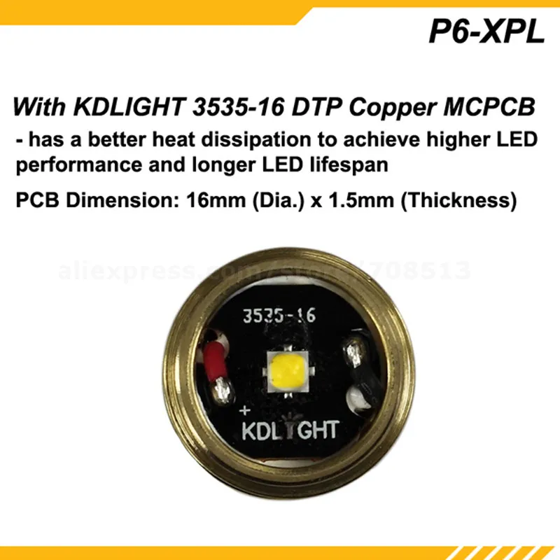 Светодиодная лампа KDLITKER P6 XPL HD 6500K/нейтральный белый свет 4500K/теплый 3000K 1000 люмен 3 В