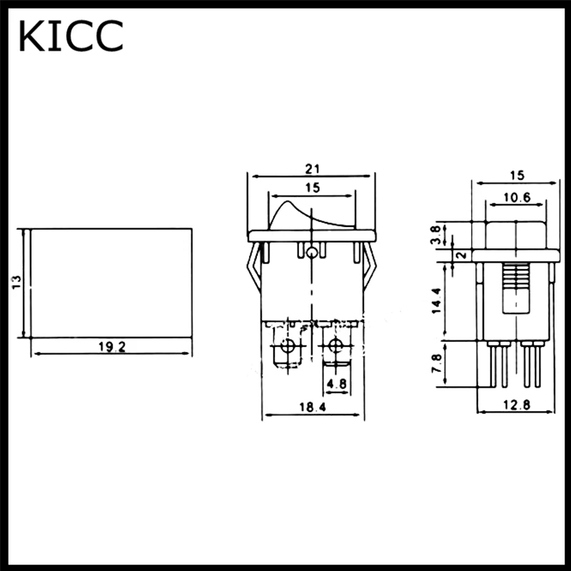 

15*21 KCD1-104 4Pin 2 Seesaw 6A250V 10A125V 5
