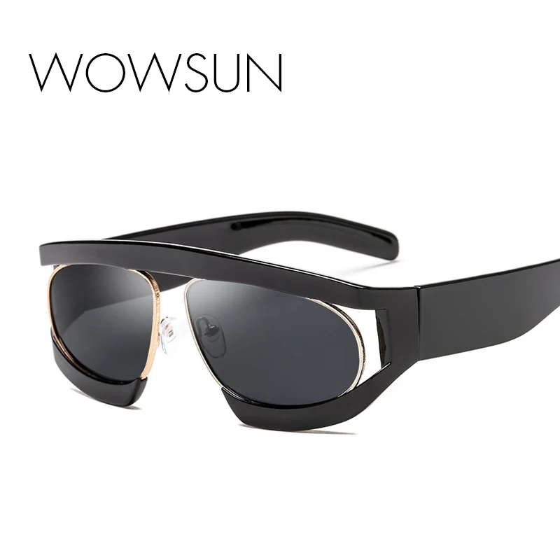 WOWSUN квадратная большая рама солнцезащитные очки мужские на плоской подошве