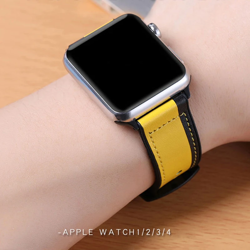 Ремешок силиконовый из натуральной кожи для apple watch band 42 мм 38 44 40 браслет iwatch correa