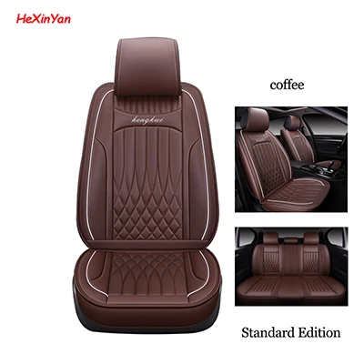 coffee SE HeXinYan универсальный кожаный чехол автокресла для Kia ceed Rio Sportage cerato soul carens venga K5 picanto spectra Sorento Optima - Название цвета: coffee SE