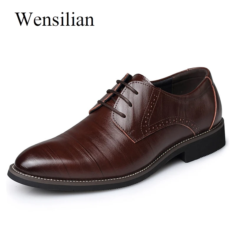Genuine Leather Men's Dress Shoes British Style Fashion Lace Up Formal Oxford Classic Gentleman Plus Size 37-47 | Обувь