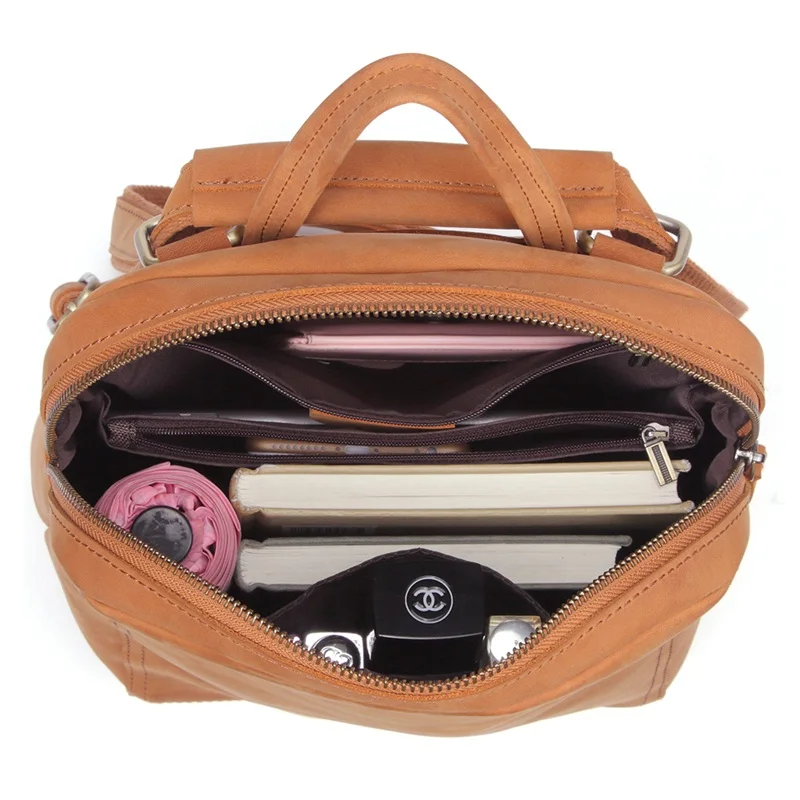 Женский рюкзак для отдыха в стиле ретро 100% натуральная кожа женская сумка на