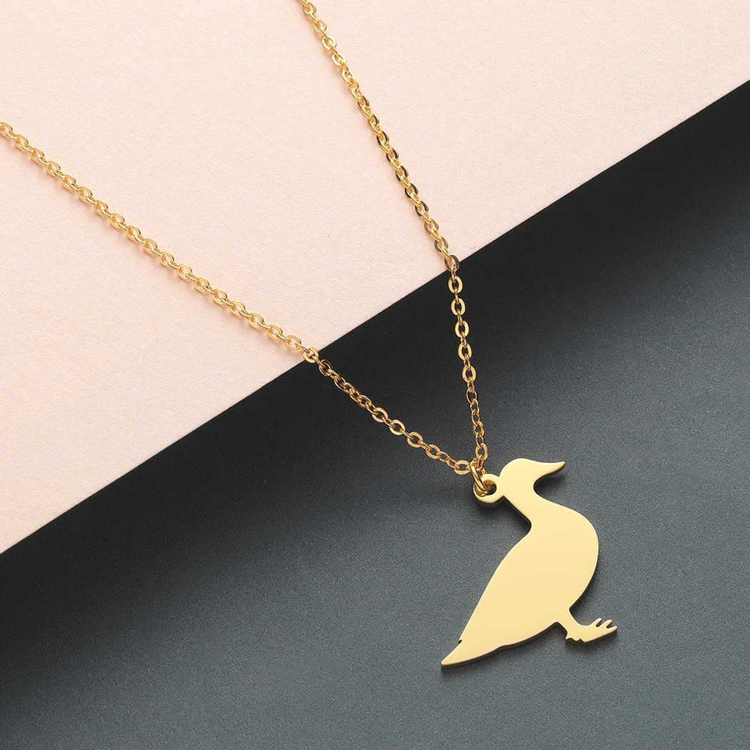 Kinitial ожерелья из нержавеющей стали с подвеской в виде утки ювелирные изделия