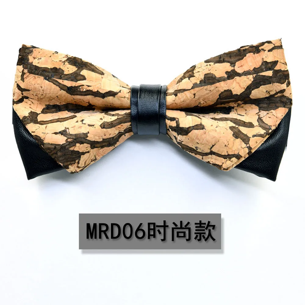MRD-06 Мужской трендовый галстук-бабочка предварительно завязанные галстуки-бабочки Свадебные вечерние аксессуары пробковые деревянные бабочки-Галстуки BWTRS0331 - Цвет: MRD-06