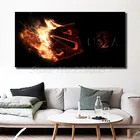 Dota 2 в огненной темноте логотип HD Холст Плакаты печать настенная живопись декоративная картина современное домашнее украшение художественное оформление