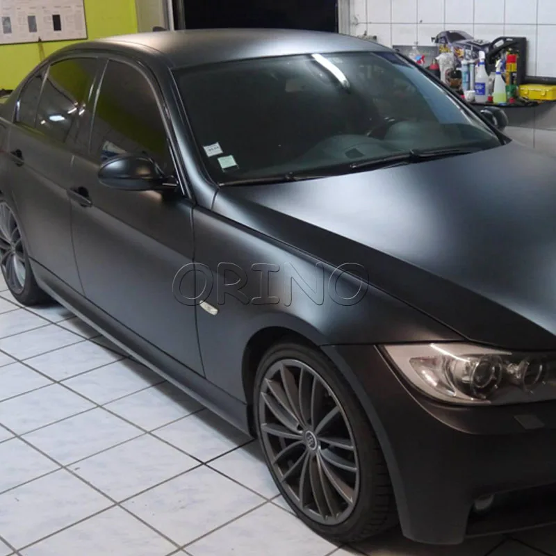 Высококачественная матовая черная Автомобильная виниловая пленка с