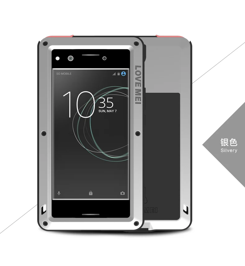 Мощный водонепроницаемый чехол Gorilla glass для sony Xperia 10 Plus 1 XZ3 XZ2 XZ1 XZ Premium XA XA1 XA2 Z3 Z5 X Металлический Алюминиевый Чехол