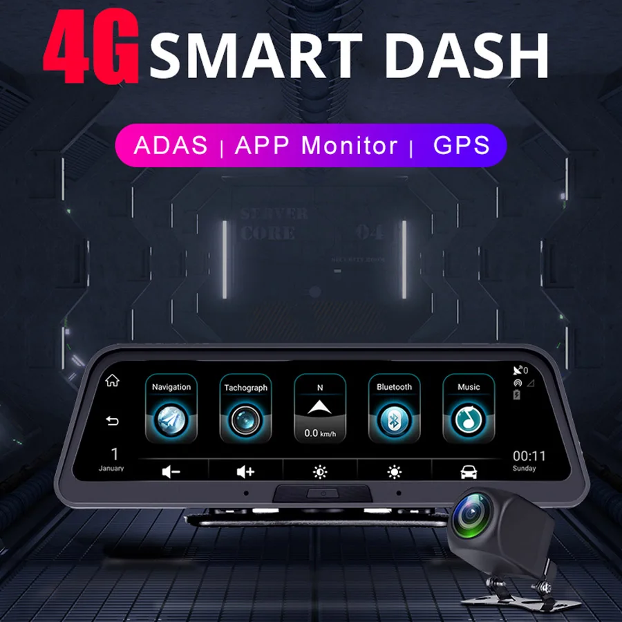 QUIDUX 1" ips Android автомобильный видеорегистратор приборная панель видео регистратор gps навигатор ADAS FHD 1080P двойная камера авто видео регистратор G сенсор