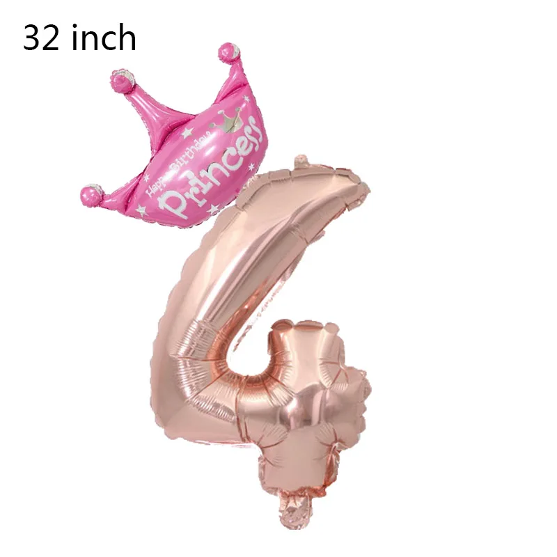 pink 4 32 дюймов розовое золото номер Фольга шарики, День подарков будущей матери 1 2 3 4 5 6 7 8 9 лет малыш мальчик девочка с днем рождения воздушные шары для дня рождения вечеринки декор - Цвет: pink 4