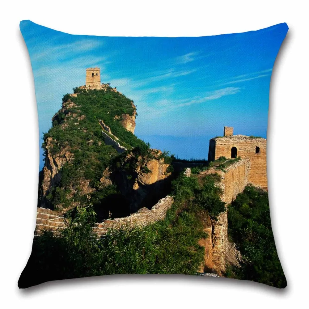 World famous scenery Great Wall of China photos pillow case Cushion Cover decoration for home sofa chair seat friend kids gift | Дом и сад