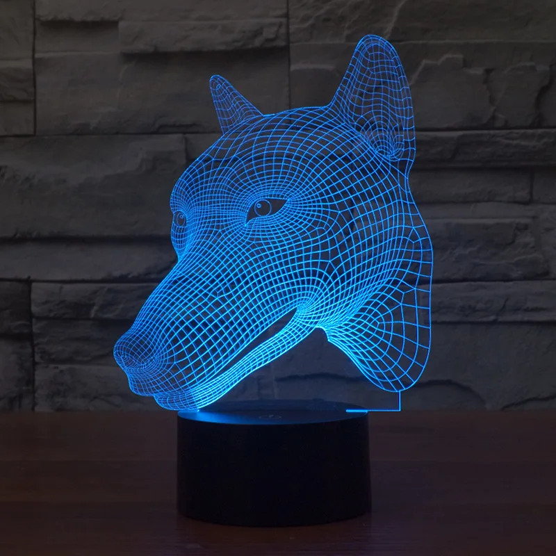 Светодиодная декоративная 3D лампа креативный настольный светильник с головой
