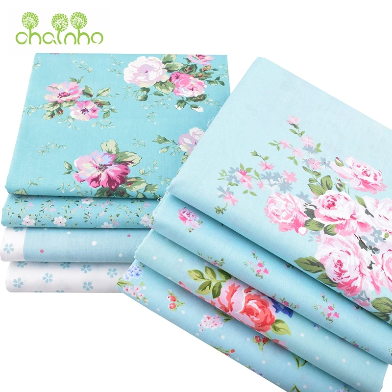 Chainho Цветочная серия саржевая хлопчатобумажная ткань с принтом для сделай сам