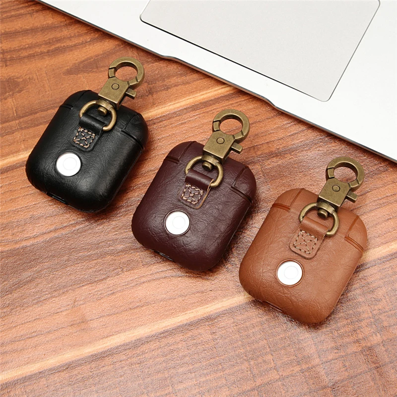 Роскошный кожаный чехол для Airpods сумка Беспроводная Крышка наушников Bluetooth