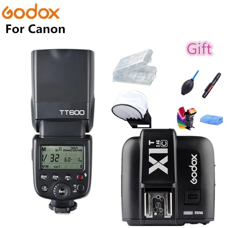 Godox TT600 2 4G Беспроводная GN60 Master/Slave камера Вспышка Speedlite + X1T C передатчик для Canon 1100D