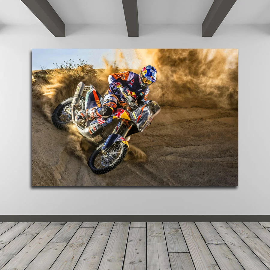 Dirtbike мотокросса мотоциклетная обои настенный художественный постер картина