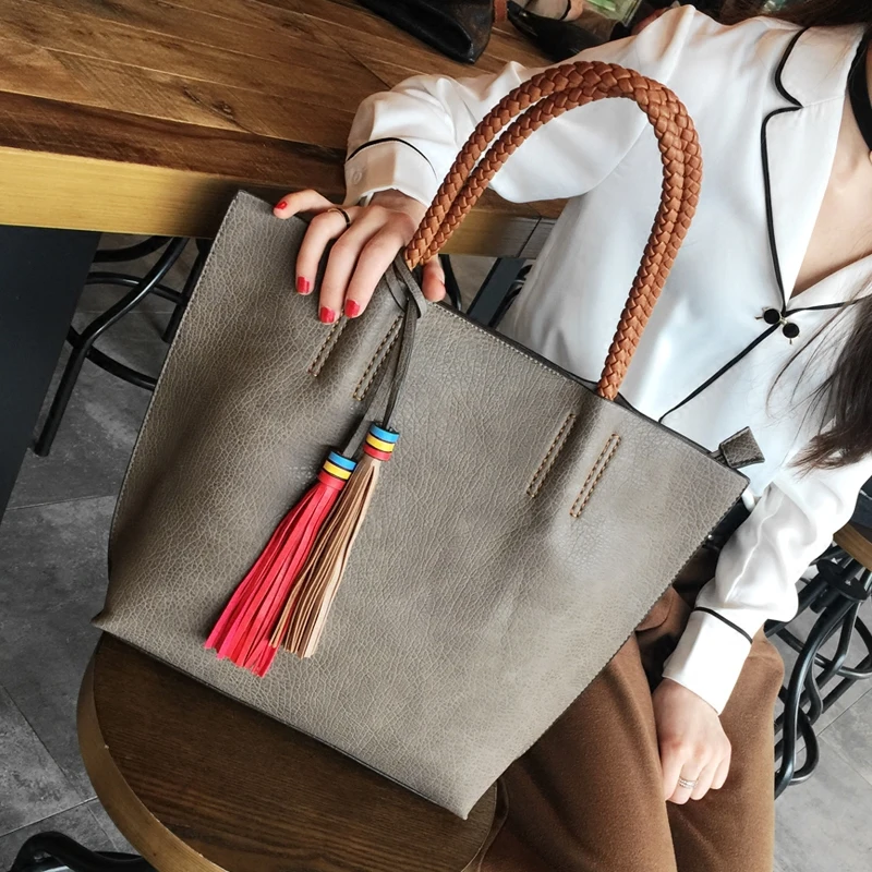 Новинка 2018 женские сумки набор 3 цвета кожаная сумка большие тоут женская на