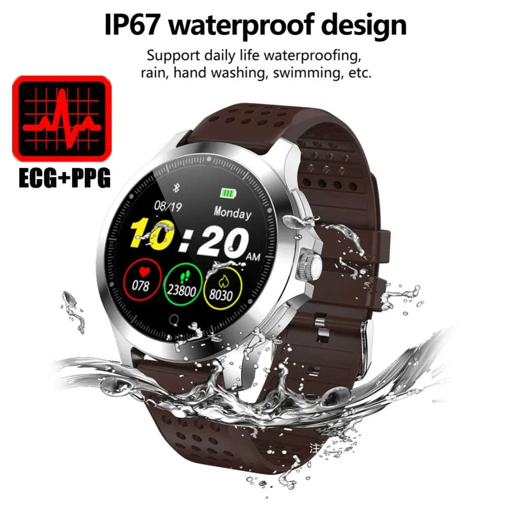 W8 ЭКГ+ PPG Смарт-часы кровяное давление монитор сердечного ритма IP67 водонепроницаемый спортивный фитнес-трекер умный Браслет
