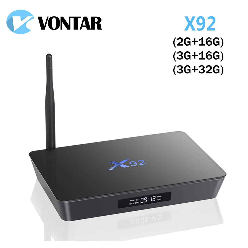 ТВ приставка VONTAR X92 Android 7 1 3 ГБ 32 Amlogic S912 Octa Core5G Wi Fi 4K BT4.0 H.265 двойной Google Play Youtube Smart tv