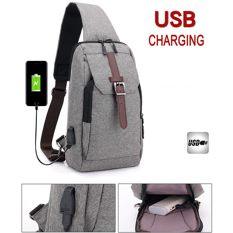 Snap Tours короткая мужская нагрудная сумка через плечо с usb зарядкой модная летняя