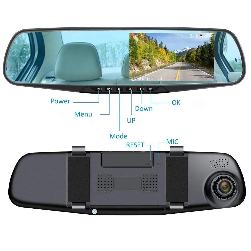 Автомобильная камера Dvr Dashcam Camara Para Auto 4," двойной объектив 1080P камера заднего вида Coche Avtoregistrator Автомобильный видеорегистратор зеркальный рекордер