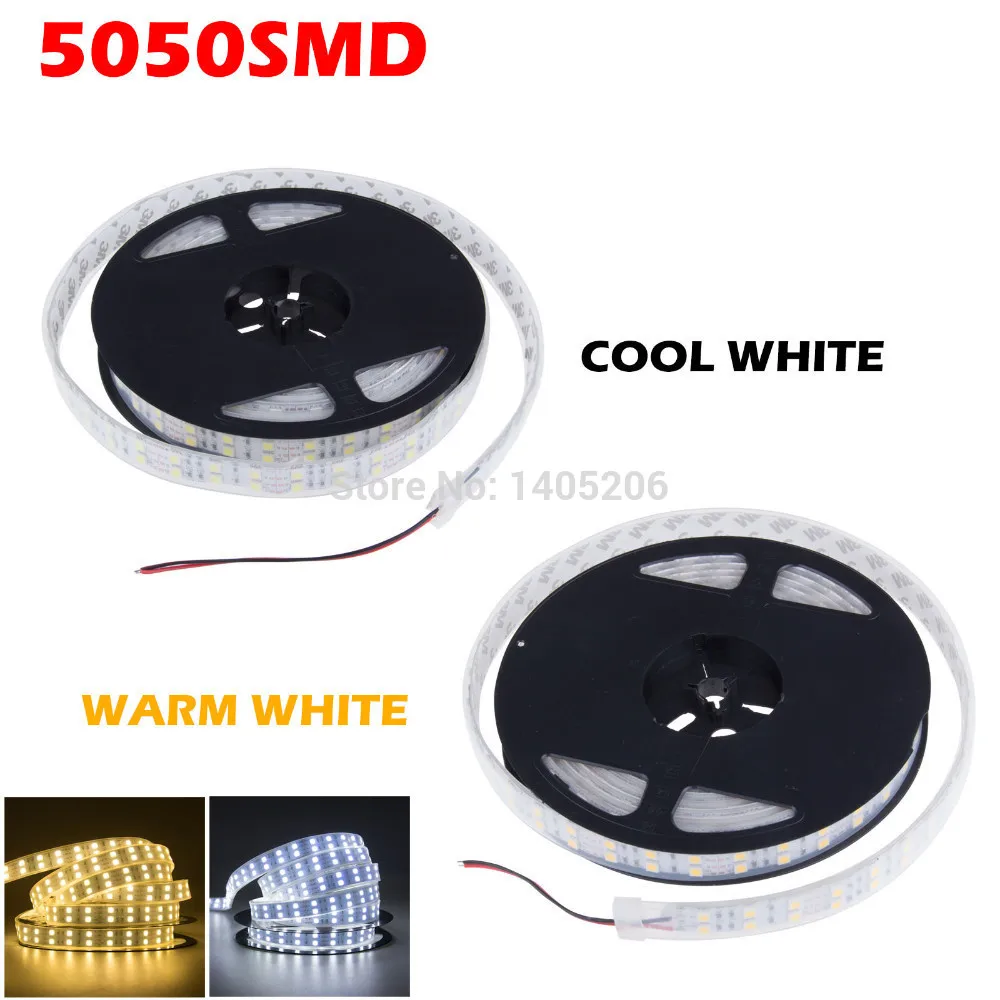 5 м 120 светодиодный s/м двойной ряд SMD 5050 RGB теплый белый холодный гибкий светильник