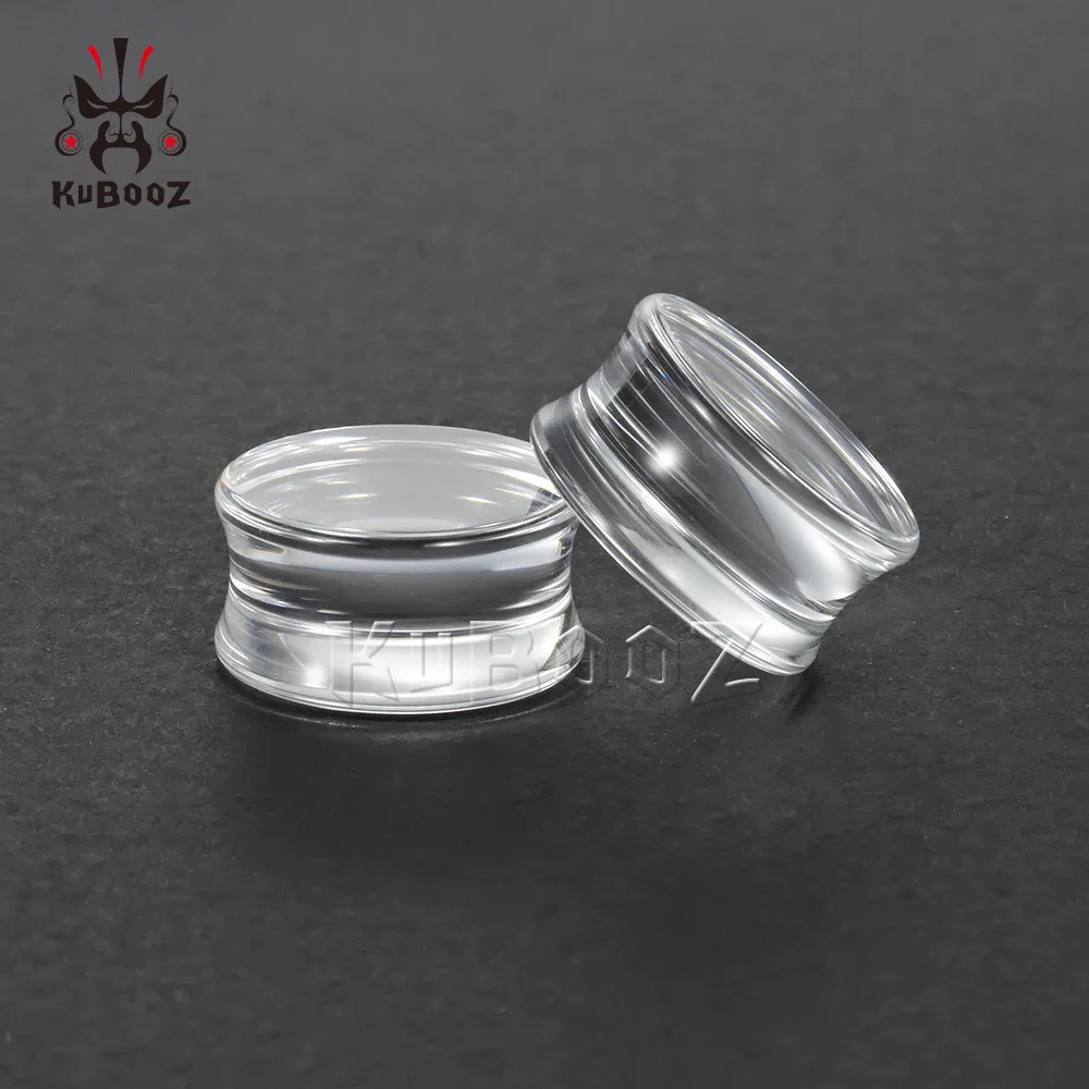transparent Kubooz акриловые пробки Для Пирсинга Ушей, ювелирные изделия для тела, расширитель для туннелей, седельные серьги - Окраска металла: transparent