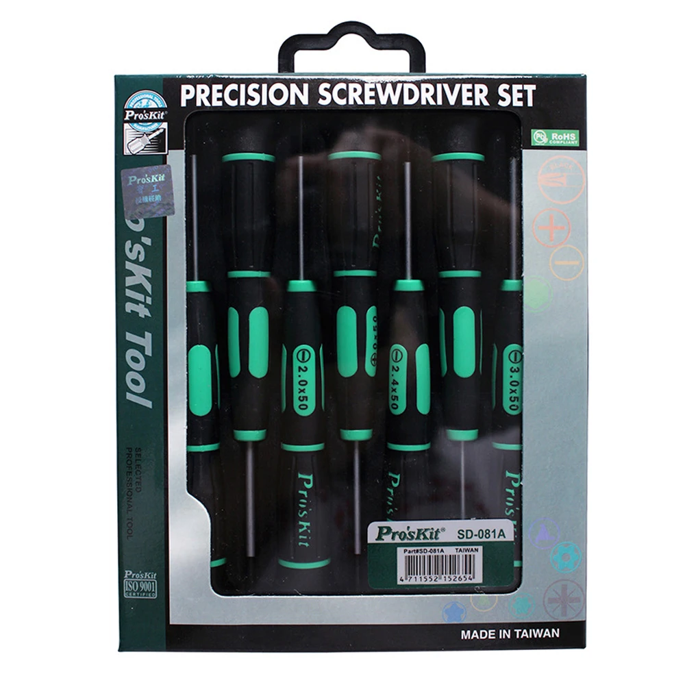 100% оригинальный Pro'sKit SD 081A 7 шт. набор прецизионных отверток для ремонта