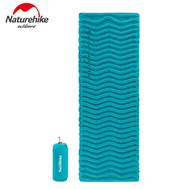 Naturehike открытый сверхлегкий волновой формы ТПУ надувной походный коврик водонепроницаемый коврик для пикника складной матрас NH18C009-D - Цвет: Синий