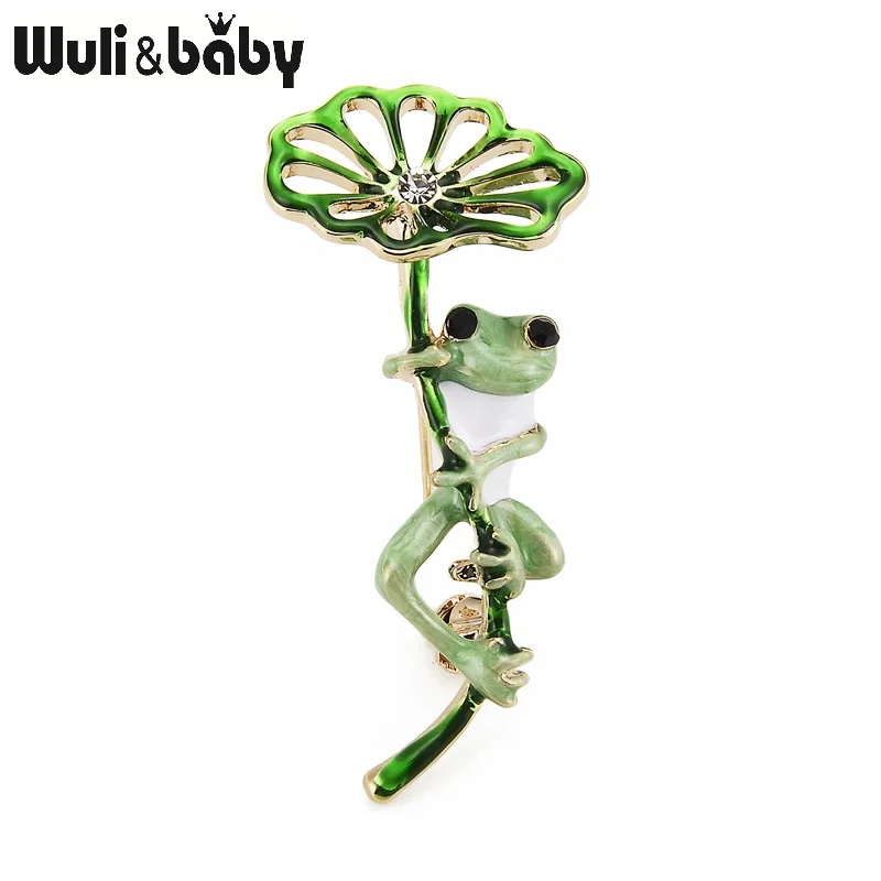 Женская классическая брошь Wuli&ampbaby из металлического сплава в форме зеленой