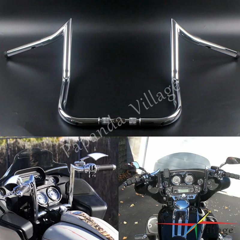 Хромированные мотоциклы 14 &quot16&quot Rise Monkey Bars на заказ руль для Harley Touring FLHT FLHTC w/Batwing