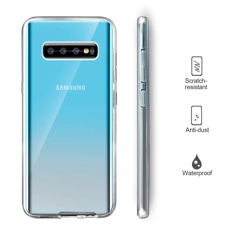 Прозрачный Мягкий противоударный чехол для Samsung S10e S10 S8 S9 Plus S6 S7 Edge Note 9 8 360 градусов