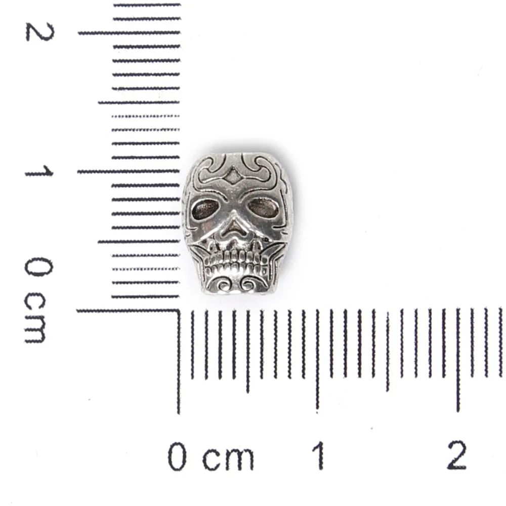 Высокое качество 8X10mm 7X10mm 11 шт череп бусины Подвески кулон покрытый серебром