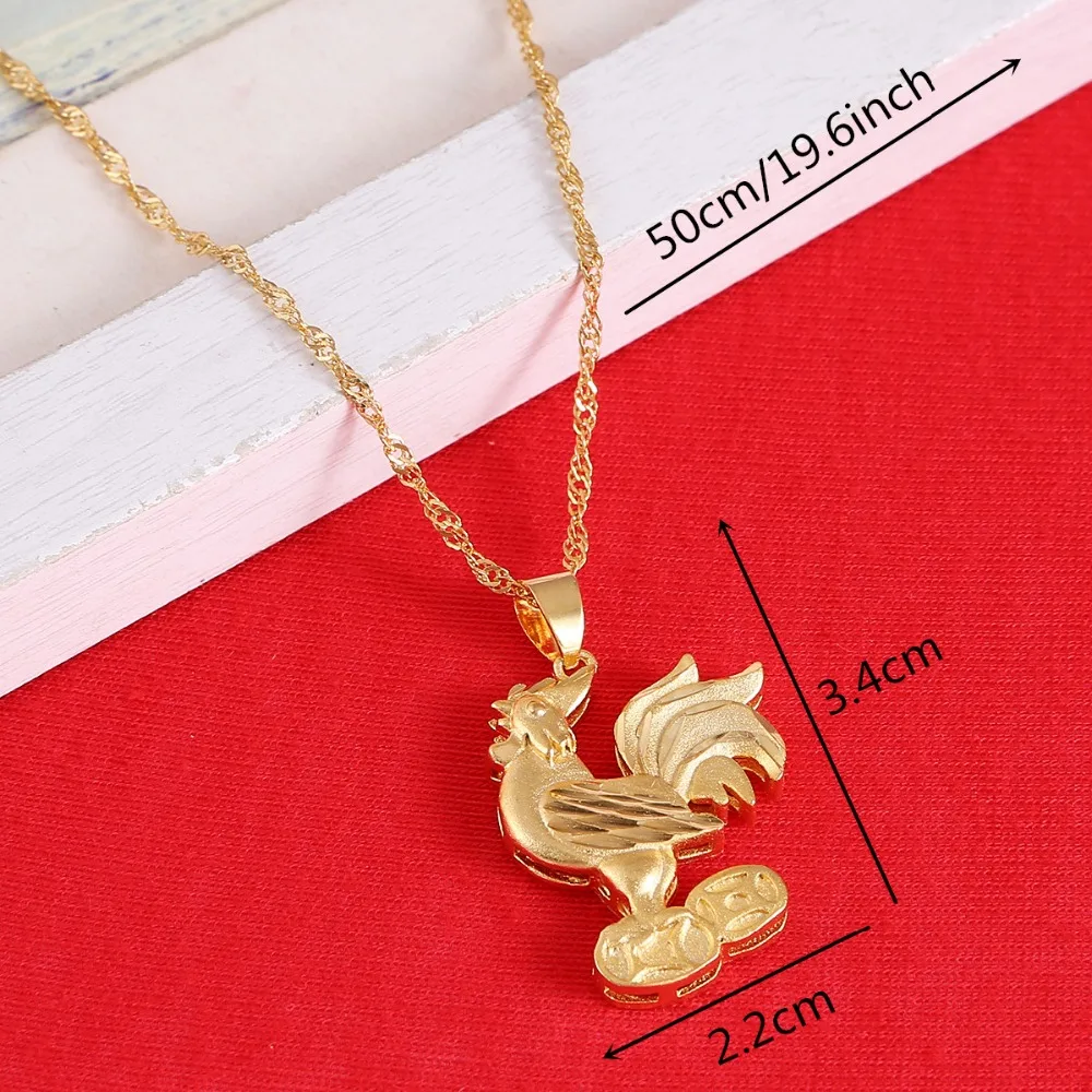 Куриное ожерелье петух для женщин девушка милый кулон животного цепочка