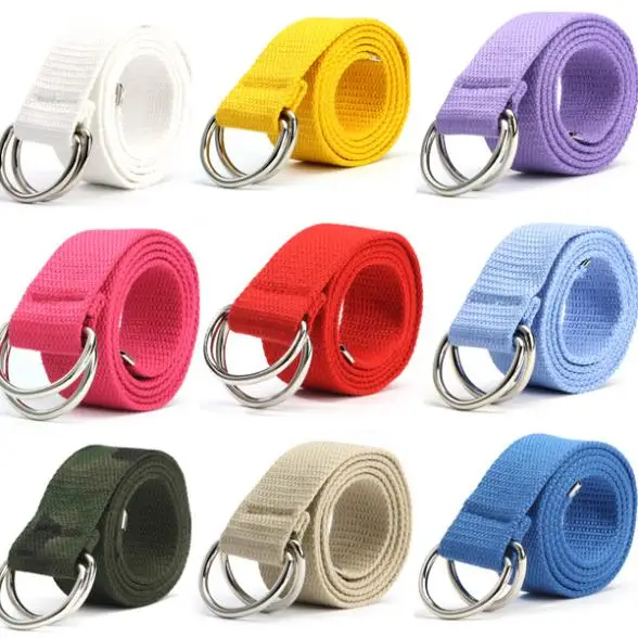 Модный ремень 10 цветов мужской и женский тканевый с двойной пряжкой|waist belt|belt
