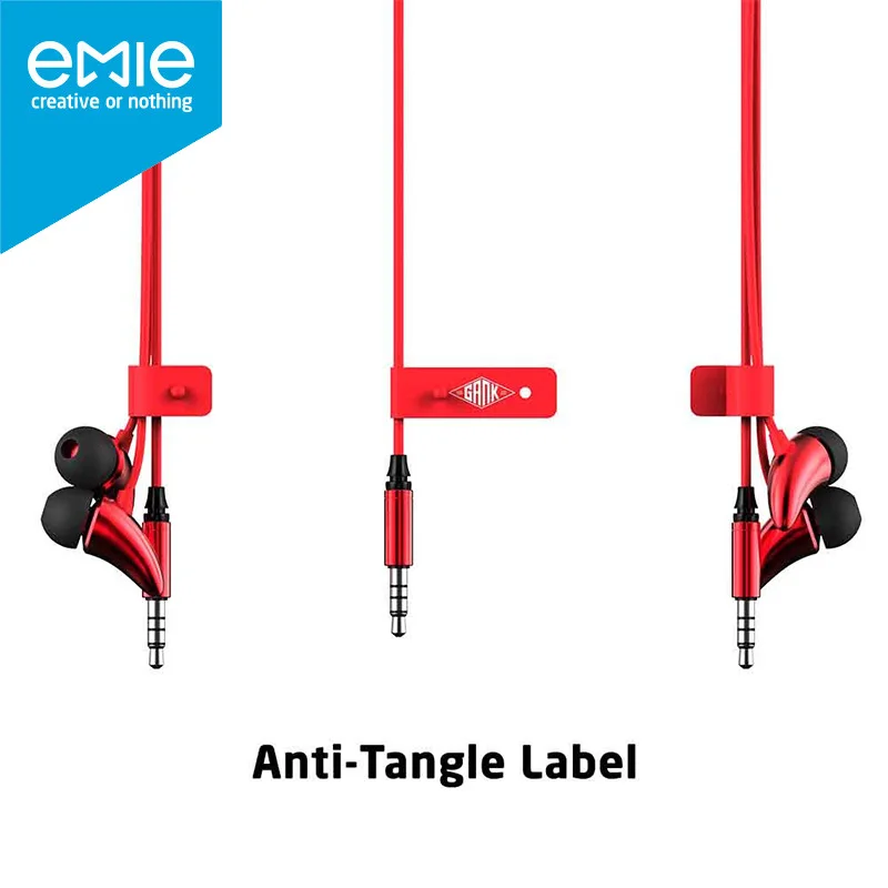 EMIE наушники Devil Рога в ухо с микрофоном Управление глубокий мощный бас звук для