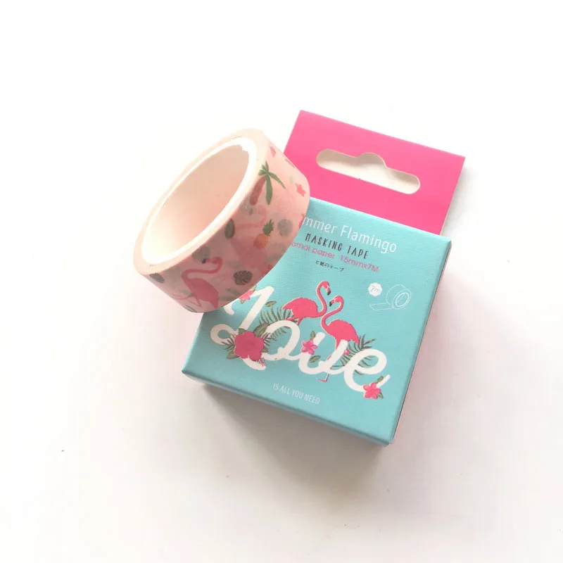 1 5 см X 7 м Фламинго Love Бумага Washi маскирующая лента альбома Скрапбукинг Декор