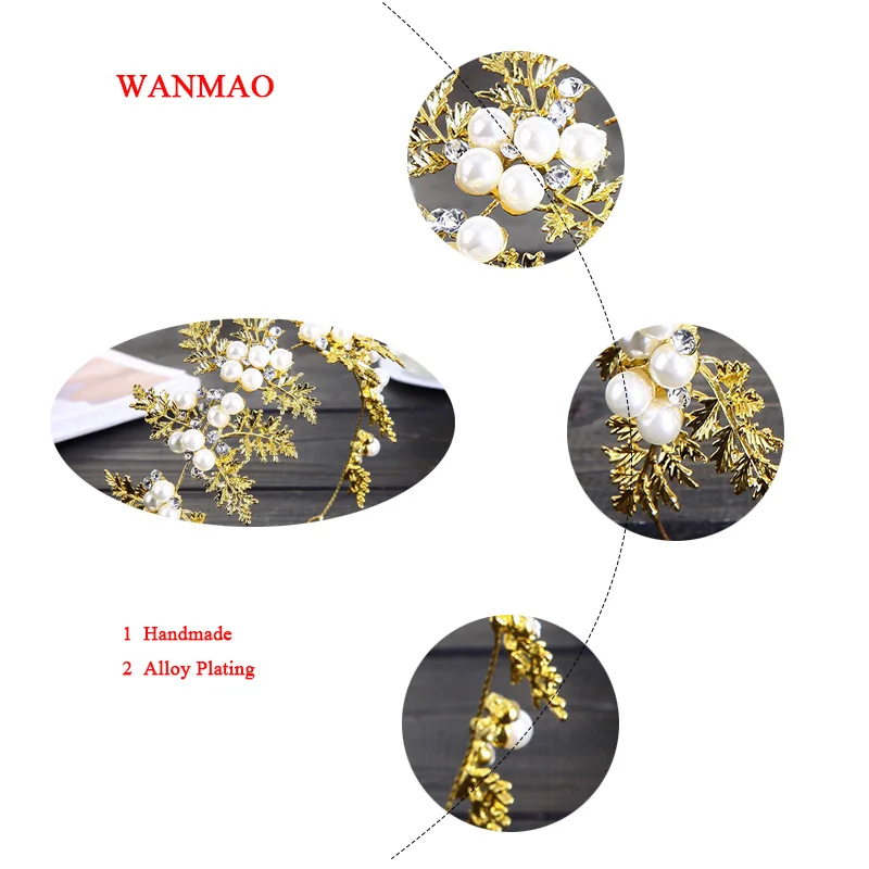 Новый свадебный обруч для волос Тиара золото Ретро Корона свадебное