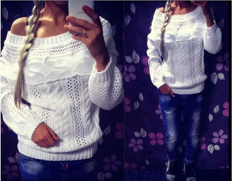 Женские свитера и пуловеры с вырезом лодочкой ажурное пальто Женский однотонный